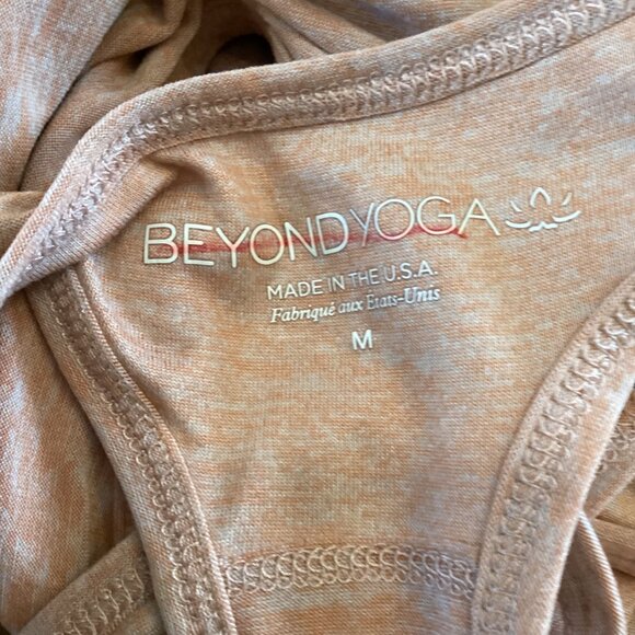 Beyond Yoga Tank Top Medium Double Up‎ Racer Tank Pink Heathered - Picture 3 of 9